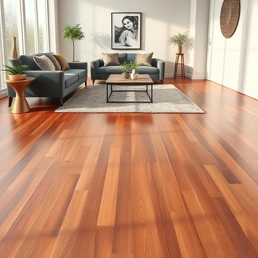 Elegant hardwood flooring installation in Munster IN with stylish furniture and soft natural lighting for inviting ambiance.