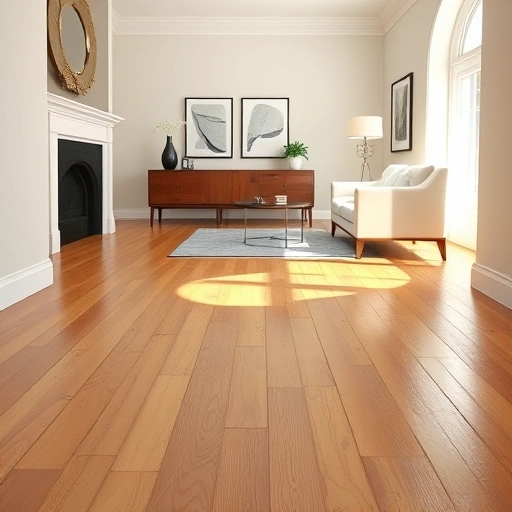 Quarter round installation in Darien IL features polished wood blending with stylish baseboards and warm hardwood flooring.