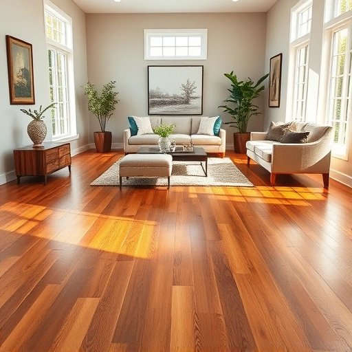 Elegant living space in Darien IL featuring rich hardwood floors, contemporary furniture, and natural light.