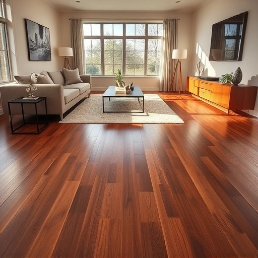 Elegant living room in Willowbrook IL with hardwood floors, modern furniture, natural light, and decorative plants.