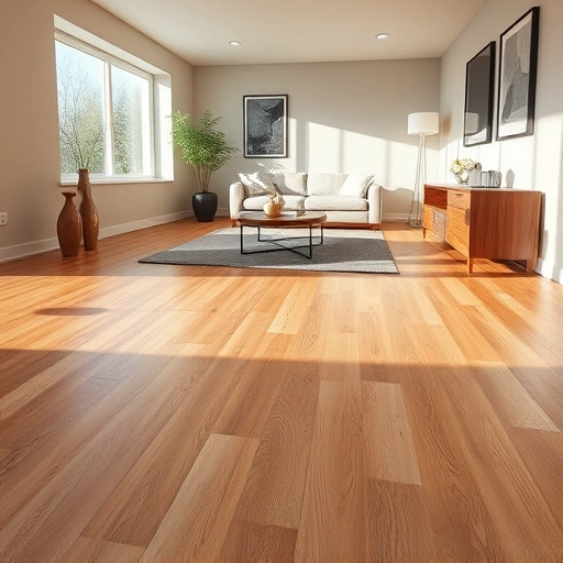 Completed oak flooring installation in Willowbrook IL showcasing natural finish, minimalist decor, and warm ambiance.
