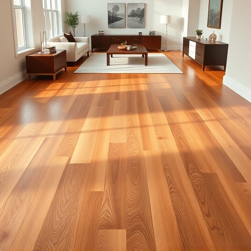Completed hardwood flooring project in Lisle IL with warm tones, elegant baseboards, and modern decor in natural light.