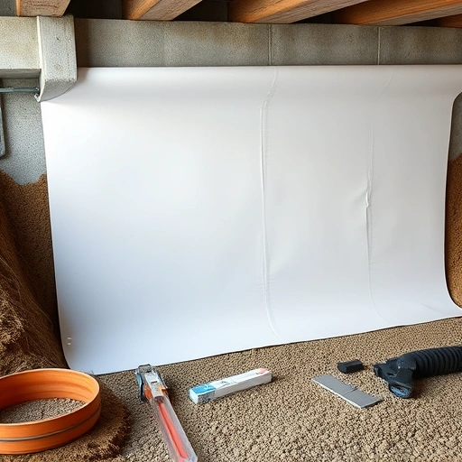 Moisture barrier installation in a crawl space in Darien IL, showcasing clean lines and effective moisture prevention.