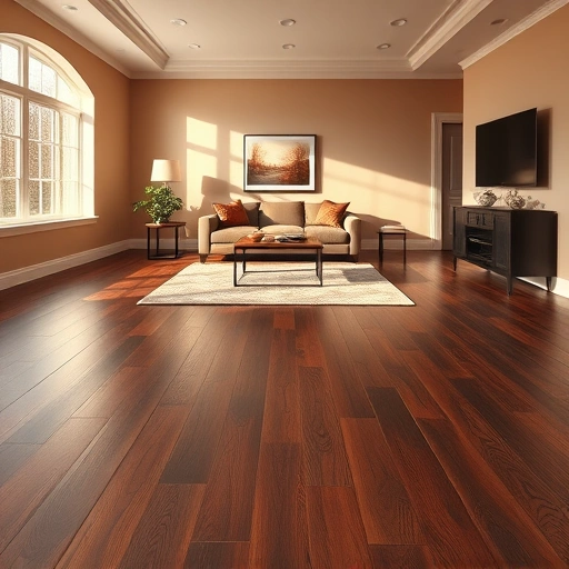 Spacious living room with dark hardwood floors, warm walls, natural light, and elegant furniture in Highland IN.