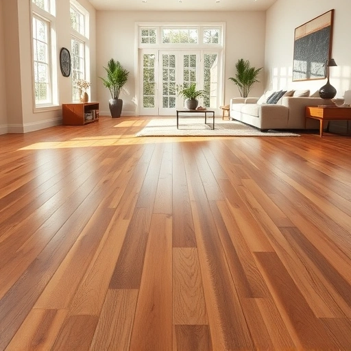 Stunning hardwood flooring installation in a spacious Hammond IN living room with elegant furnishings and natural light.