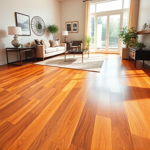Beautifully arranged living room in Orland Park IL with rich hardwood floors, contemporary furniture, and natural light.