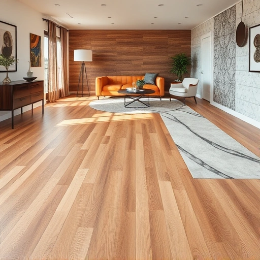 Completed flooring installation in La Grange Park IL featuring hardwood, laminate, and tile in a modern room setting.