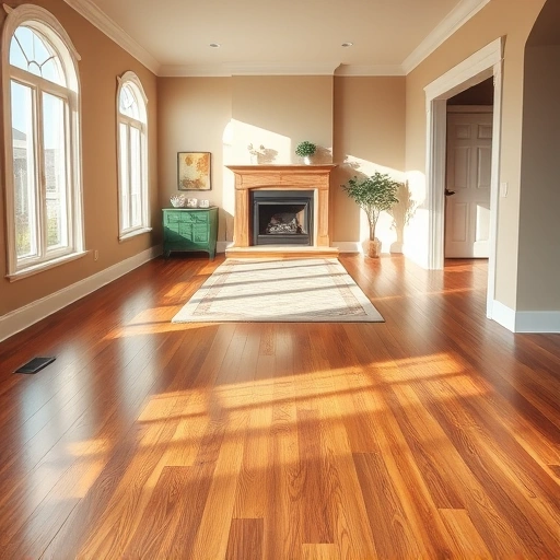 Beautiful living room with polished hardwood floors, warm walls, and elegant decor in Frankfort, IL.