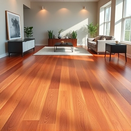 Nail-down hardwood installation in Darien IL showcasing rich tones, expert craftsmanship, and minimalistic decor.