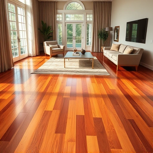Elegant living room in Darien IL featuring polished hardwood floors, minimalistic furniture, and tasteful decor.