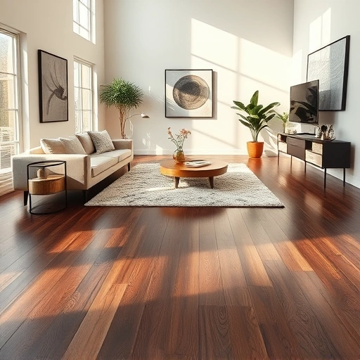 Beautiful dark hardwood flooring installation in a modern Western Springs interior with elegant decor and natural light.