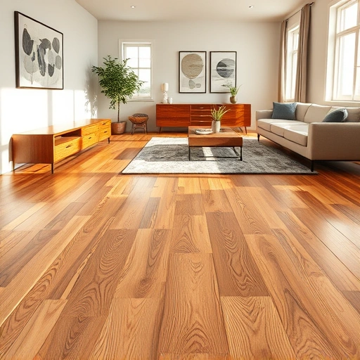 Completed hardwood flooring installation in a La Grange living room with elegant decor and natural light enhancement.