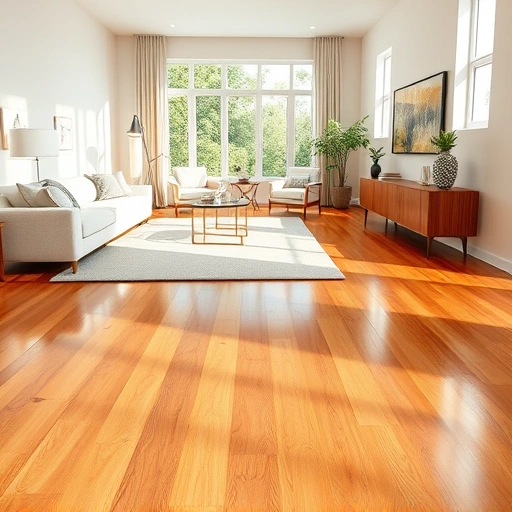 Completed hardwood flooring installation in a bright La Grange Park living room with modern decor and inviting atmosphere.