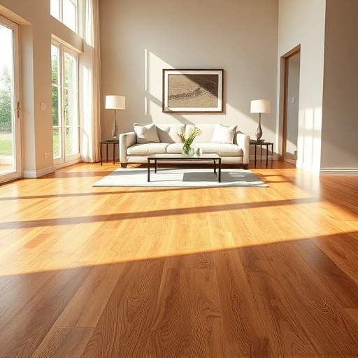 Spacious living room in Frankfort IL with elegant oak floors, modern furniture, and soft natural light.