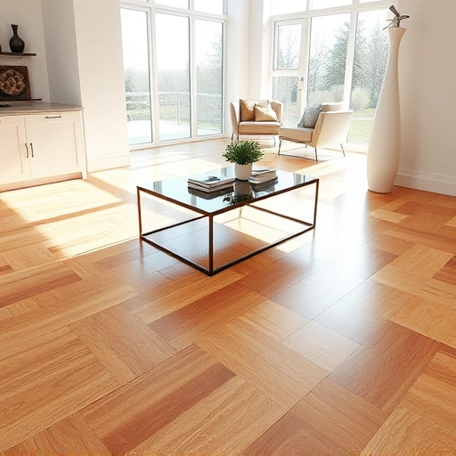 Polished oak hardwood floor in a modern Lisle, IL living room with natural light and stylish decor elements.
