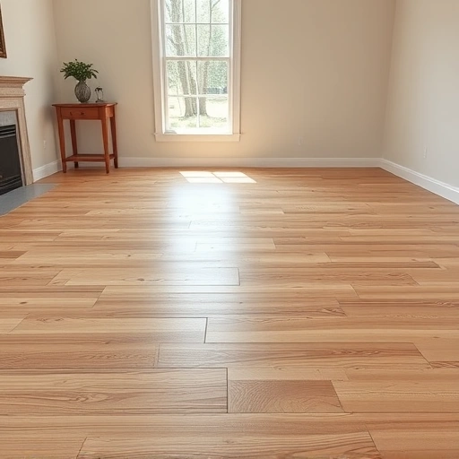 Completed wooden subfloor replacement in Darien IL features seamless joints and rich wood grain in a modern interior.