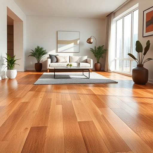 Modern living space in Glen Ellyn IL featuring polished hardwood flooring, minimalist decor, and natural light.