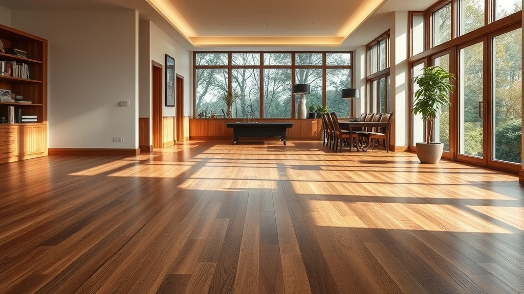Flooring in Clarendon Hills, IL with a modern design and warm wood tones.