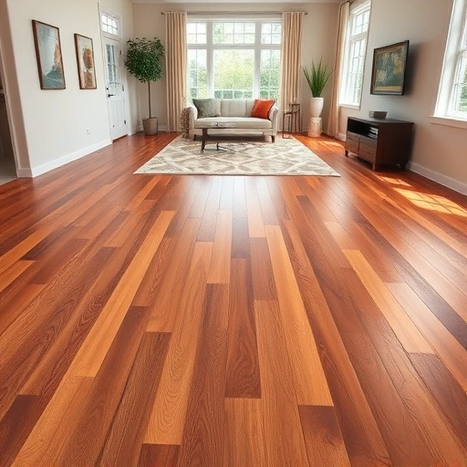 Completed wooden flooring installation in Plainfield IL, featuring rich grains, natural light, and minimalistic decor.