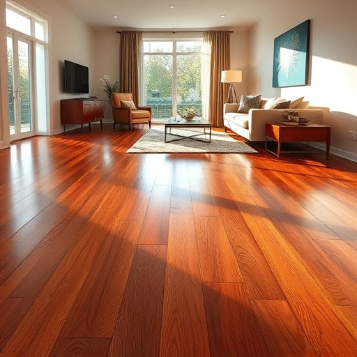 Nail-Down Hardwood Installation in a modern Darien IL living room with polished planks and elegant decor.