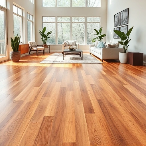 Stunning hardwood flooring installation in Kenosha WI, showcasing polished wood, modern decor, and natural light.