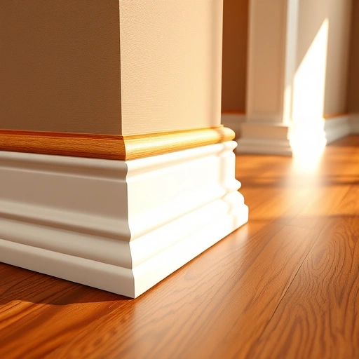 Detailed quarter round installation in a modern Darien IL interior, showcasing polished wood and precision craftsmanship.