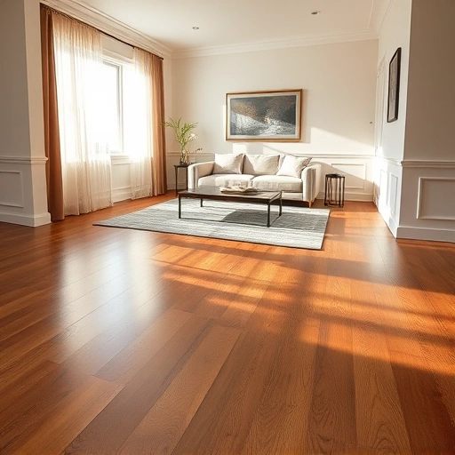 Spacious living room in Bloomingdale, IL with polished hardwood floors, minimalist furniture, and natural light.