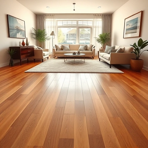 Spacious Joliet living room with elegant oak hardwood floors, modern furniture, and natural light enhancing the design.