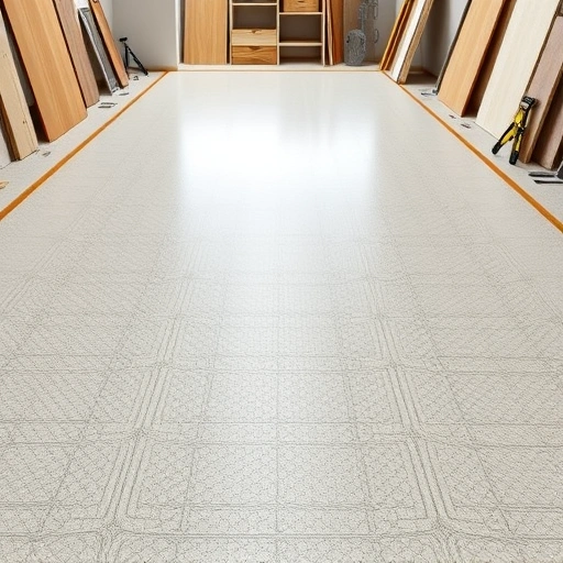Completed underlayment installation in Darien IL on a leveled subfloor, highlighting texture and durability in a clean workspace.