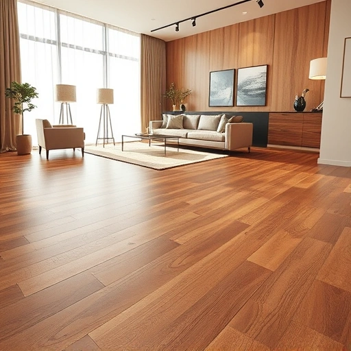 Completed hardwood flooring installation in a stylish Oak Park living space with warm tones and elegant decor.