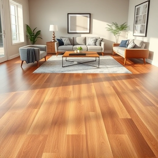 Luxurious hardwood flooring installation in Munster, IN, featuring warm tones and elegant furnishings in a spacious room.