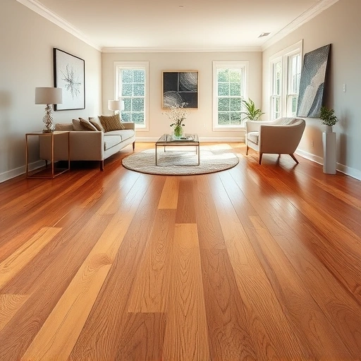 Gleaming hardwood flooring in a stylish Hinsdale living area with elegant furniture and natural lighting.