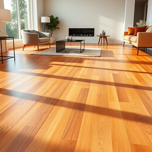 Stunning hardwood flooring installation in Willowbrook IL with rich tones, glossy finish, and modern decor.