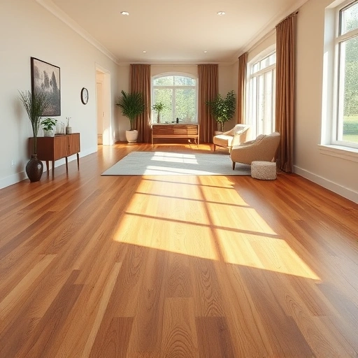 Spacious Kenosha room with polished oak hardwood floors, neutral walls, elegant decor, and natural light.