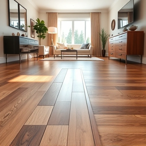 Floor transition strip installation in Darien IL seamlessly blends hardwood and tile in a modern interior setting.