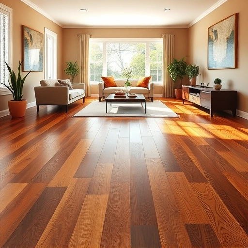 Spacious modern living room in Oak Brook, IL with polished hardwood floors and elegant minimalist decor.