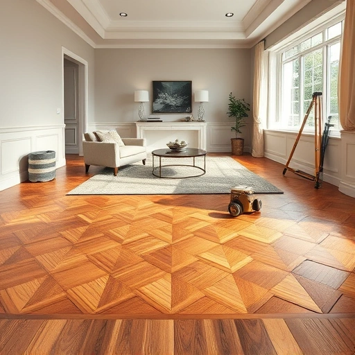 Spacious living room in Bloomingdale IL with elegant hardwood flooring, stylish decor, and warm ambient lighting.