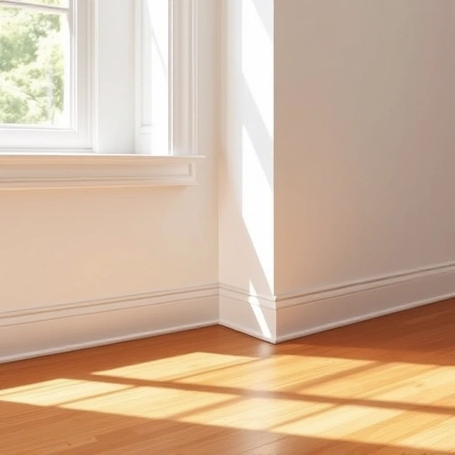 Baseboard removal and reinstallation in Darien IL featuring pristine walls and polished hardwood floors.