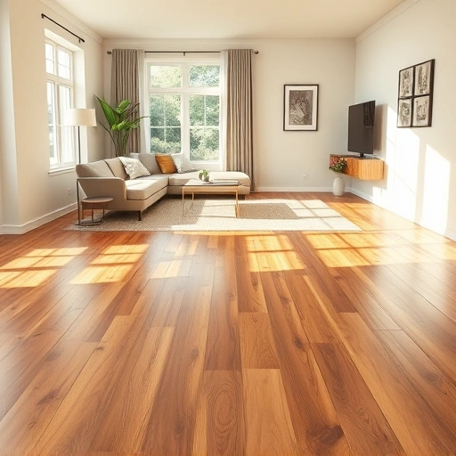 Completed hardwood flooring installation in a Plainfield IL living room with elegant decor and natural lighting.