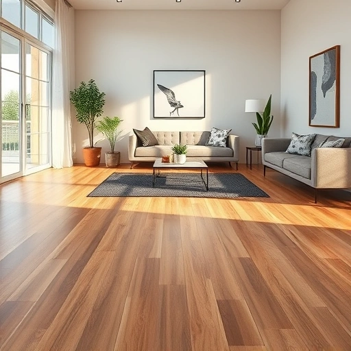 Luxury Vinyl Plank Flooring in a stylish modern room with natural light, rich tones, and elegant decor in Darien IL.