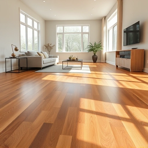 Spacious living room in Darien, IL with elegant hardwood floors, minimalistic furniture, and natural light enhancing warmth.