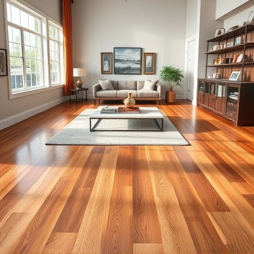 Completed flooring installation in a spacious Romeoville living room with elegant hardwood floors and natural lighting.