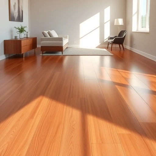 Elegant hardwood flooring installation in Addison IL, showcasing rich tones, modern trim, and serene decor.