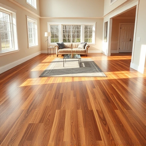 Beautiful hardwood flooring in an open living area in Clarendon Hills, IL, with warm tones and natural light.