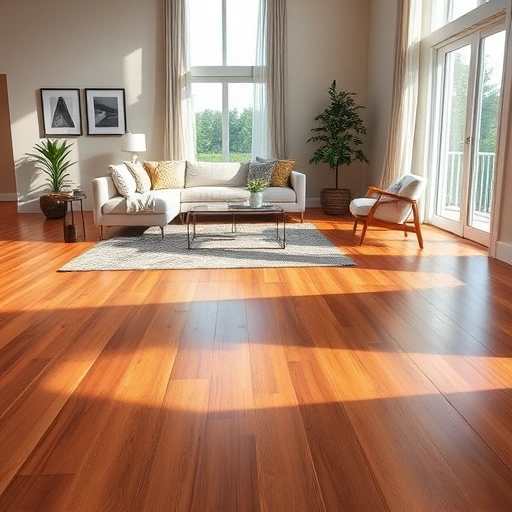 Spacious Kenosha living room with elegant hardwood floors, contemporary furniture, and warm natural light.