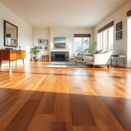 Polished hardwood flooring in a spacious Downers Grove living area with elegant furnishings and natural light.