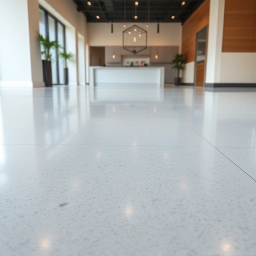 Completed floor leveling project in Darien IL showcasing polished surface and seamless transitions in modern space.