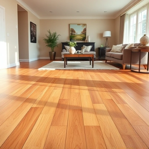 Beautifully installed hardwood floor in Elmhurst IL, showcasing rich grain and craftsmanship in a stylish living room.