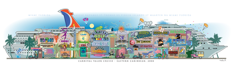 Carnival Valor cruise memory print