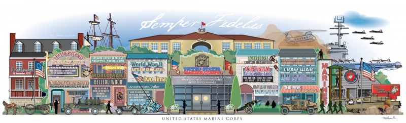 U.S. Marine Corps Semper Fidelis tribute print